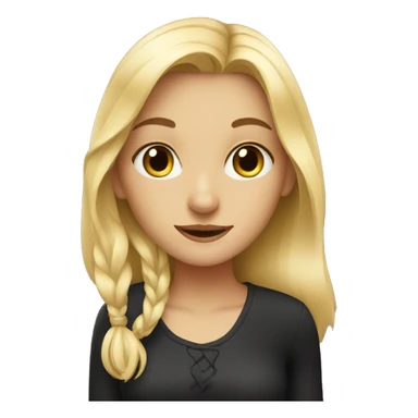 blond girl with black cat sticker