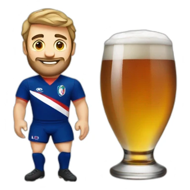Rugbymen France Beer sticker