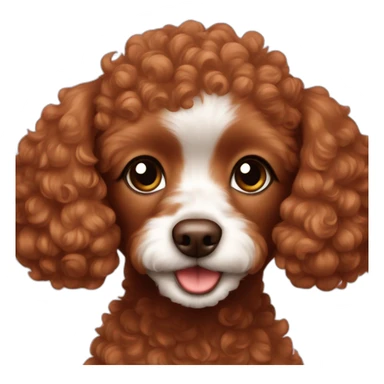 red brown toy poodle girl sticker