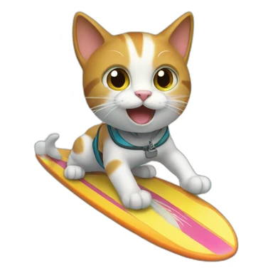 Cat doing surf sticker