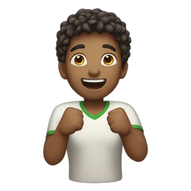 a young man cheering sticker