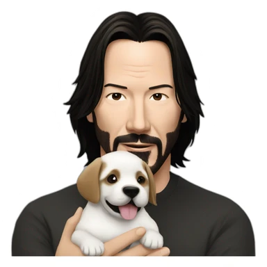 keanu reeves with a puppy sticker