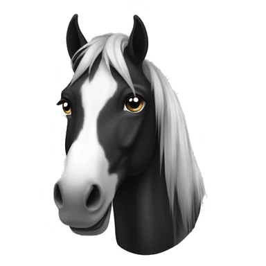 black and white horse with black mane and tail sticker