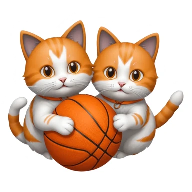 2 cats spinning basketballs sticker