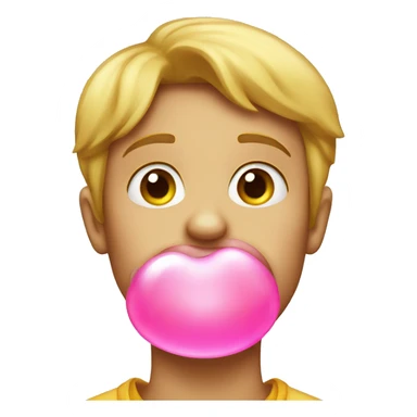 Default apple emoji blowing bubble gum sticker