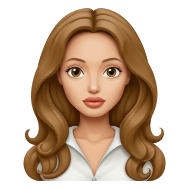 Angelina jolie , fashion model Beautiful woman model adult   large breasts  with close set eyes tan skin, full lips  long hair curled model white  top   sticker