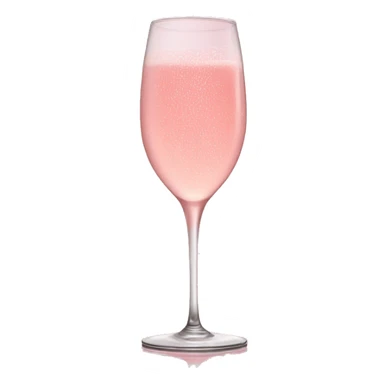 glass of pink champagne on a rose glass sticker