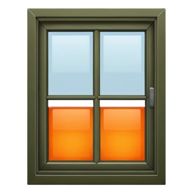 Dark olive orange open upfront look of a window. sticker