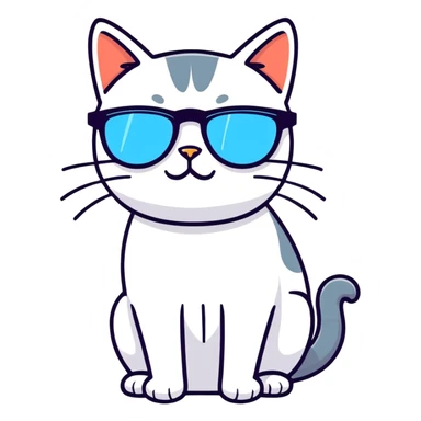 Cat with sunglasses sticker