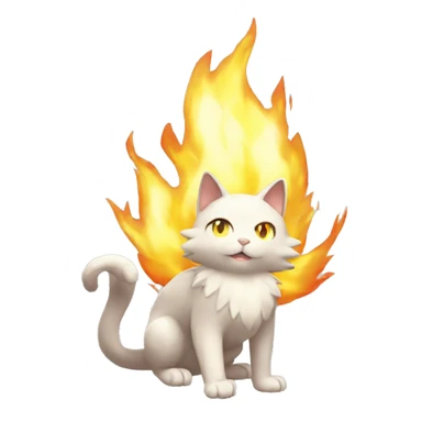 Shiny Fire-type-Fakémon-Cat full body sticker