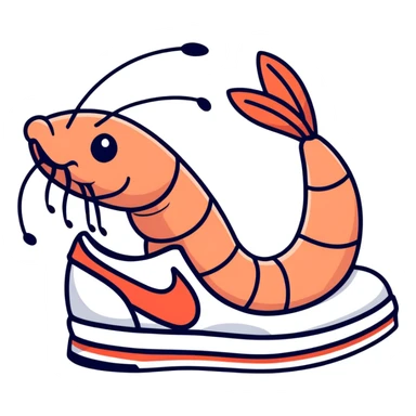 Shrimp wearing Nikes  sticker