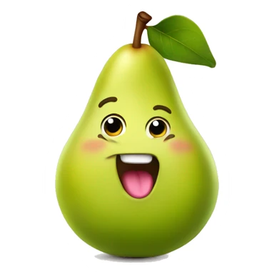 cute pear with tongue out sticker