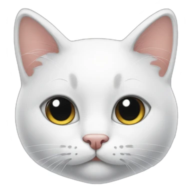 White blushing cat sticker