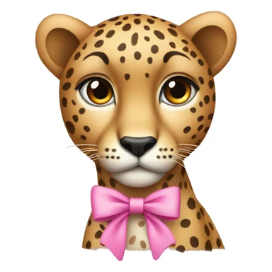 cheetah wearing a pink bow sticker