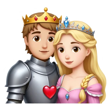 Knight in love with princess sticker