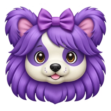 Hair bow on a purple dog sticker