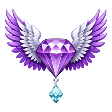 diamond emblem with white wings and purple diamond in the middle sticker
