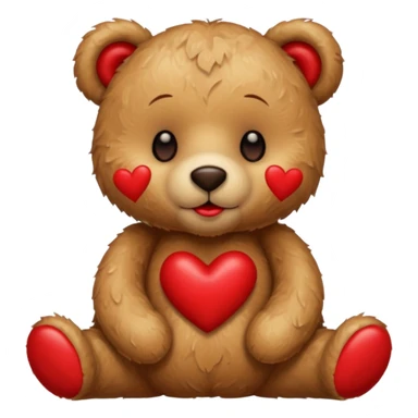 Teddy bear covered in lipstick kisses prints sticker