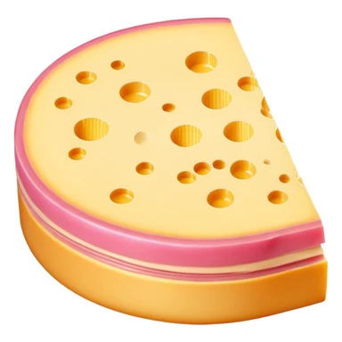pink thin round slice of american cheese sticker