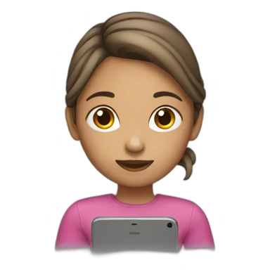 girl using mobile sticker