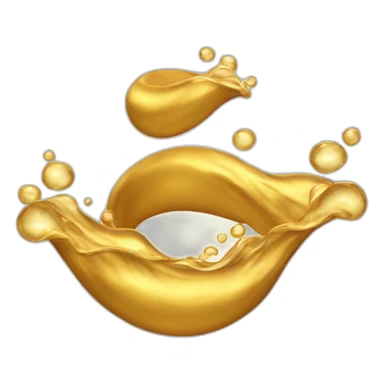 three golden water waves sticker