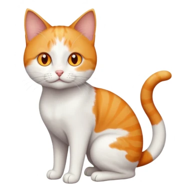 full body small short hair ginger and white cat with orange eyes  sticker