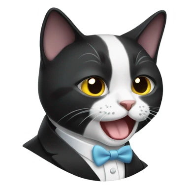 Tuxedo cat crying emoji sticker