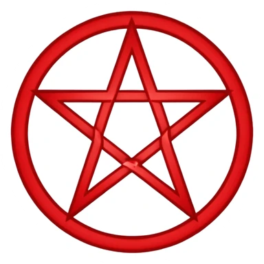 Inverted (point facing down), encircled pentagram, red. One circle, no additional colors. sticker