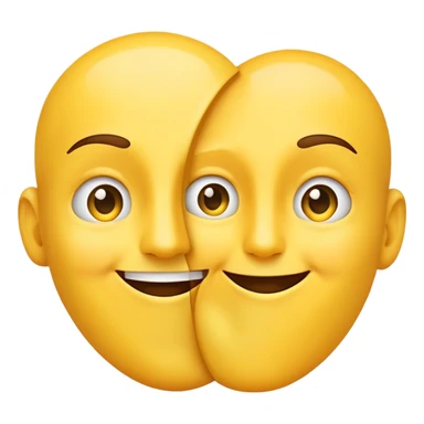 two faces, one whispering to the other, classic emoji look sticker