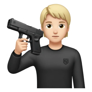 Cara con una clok19 sticker