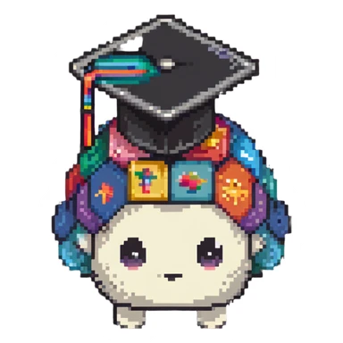 cute brain with a graduation cap sticker