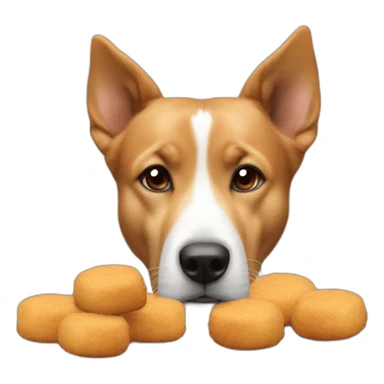 Chien mangeant ses croquettes sticker