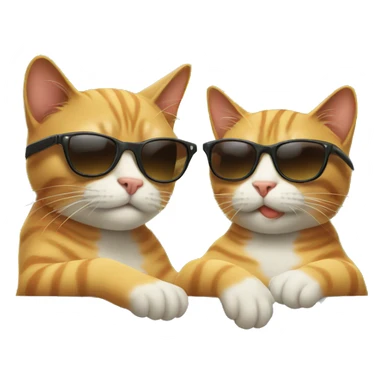 two cats wearing sunglasses relaxing sticker