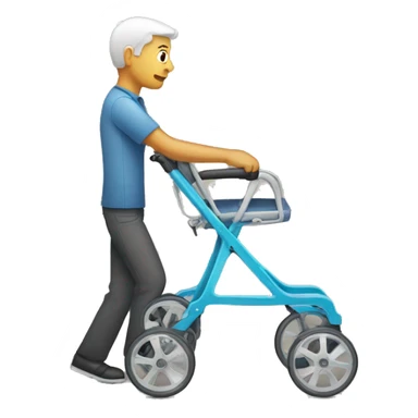 Person with rolling walker sticker
