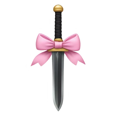 a black sword with a baby pink bow sticker