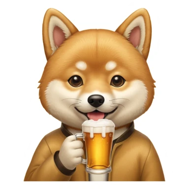 Shiba Jasper drinking beer  sticker