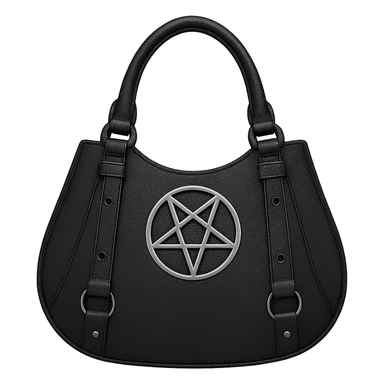 Back white goth purse without background sticker