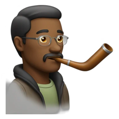 man smokes glass pipe sticker