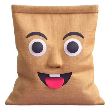face made of burlap sack material sticker