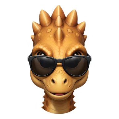 face of a dinosaur with total black sunglasses on sticker