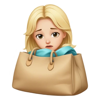 Tired blonde girl with sleepless bags sticker
