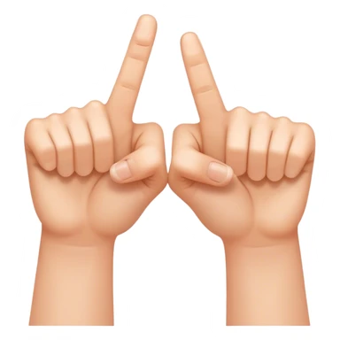 two hands with index fingertips touching, thumbs straight sticker