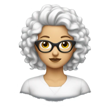 Une fille blanche avec les cheveux bouclés noir et des lunettes sticker