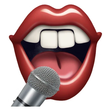 lips singing into microphone close up sticker