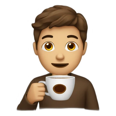 Person with coffee  sticker