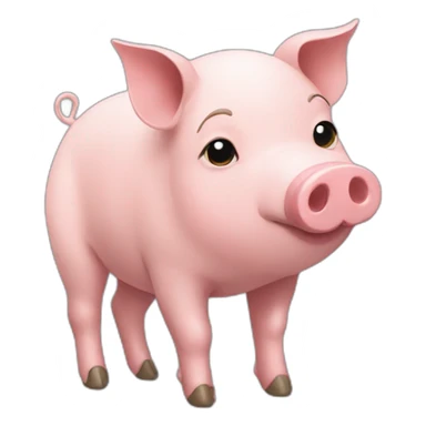 pig with a shirt and shorts profile sticker