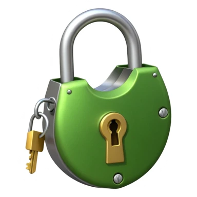 A seed germinating with a sprout sticking out of it in the shape of a pad lock  sticker