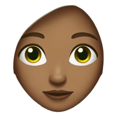 long straight brown hair girl with green eyes and freckles from head to chest sticker