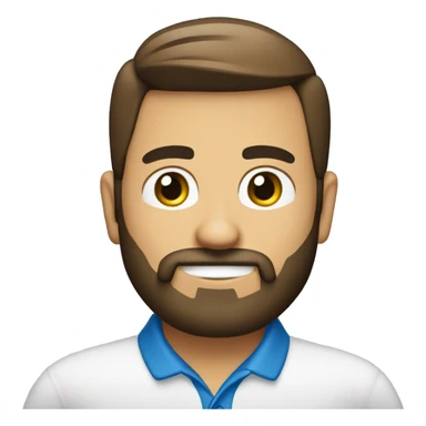 generate a Mexican male that is hall and well built with a beard that's is wearing a fitted polo with a company logo on the right side Clean estate solutions  sticker