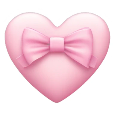 Pastel pink heart with a bow sticker